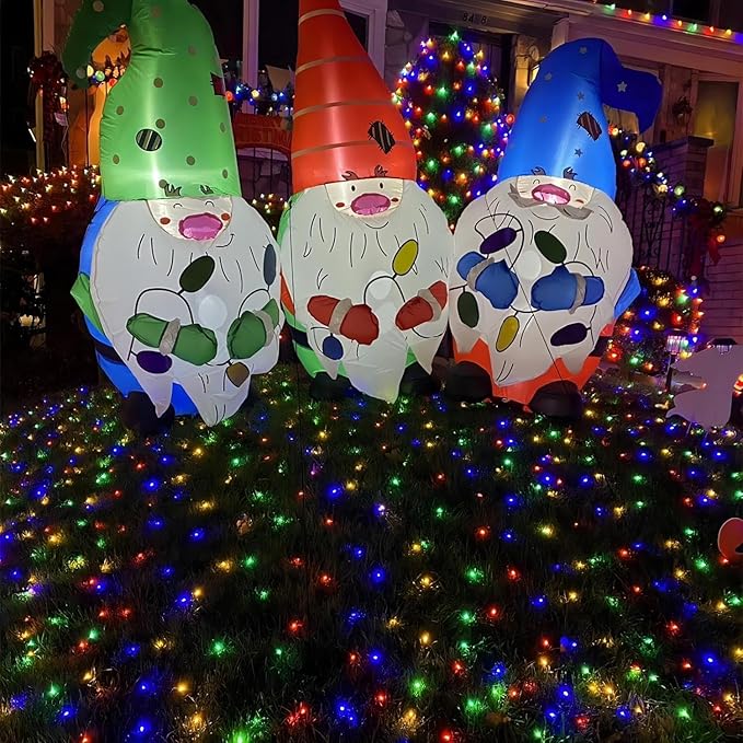 QITONG 4 Pack Multicolor Solar Fairy Lights Outdoor Waterproof, Each 33ft 100 LED Solar Christmas Lights, 8 Modes Silver Wire Solar Twinkle Lights