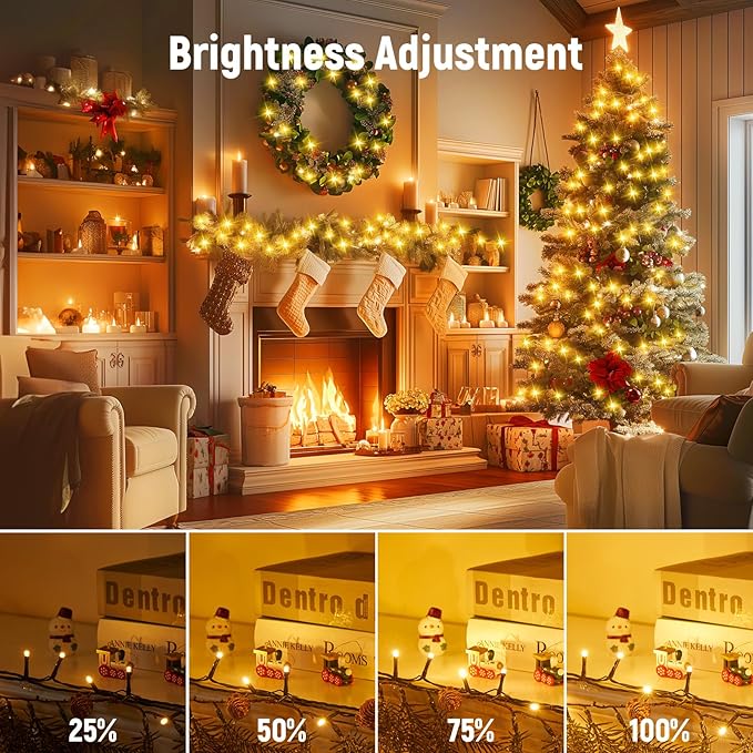 Minetom 328 Ft 1000 LED Christmas Tree Lights Outdoor Indoor String Lights with 8 Modes Waterproof Twinkle Xmas Light with Remote, Plug in Rice Lights for Tree Room Yards Patio Christmas Decorations