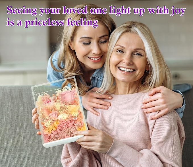 Valley of Rain & Forest Long-Lasting Real Flowers, Handcrafted Preserved Rose Bush For you to Send Love for All Occasions, Floral Arrangement for Indoor Decoration (Pink Rose)