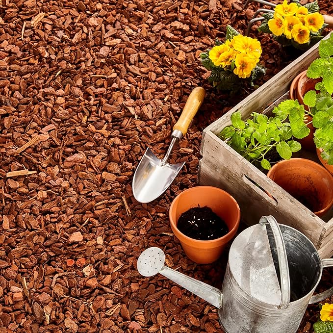 Premium Pine Bark Nuggets – Pine Bark Mulch for Gardens, Landscaping, Potted Plants, and Wood Chips for Garden Beds (0.7 CF - 20 L - 21 QTS)