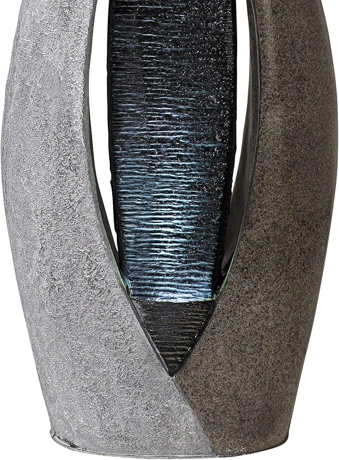 Dancing Couple 57" High Large Modern Indoor Outdoor Decor Faux Stone Floor Fountain with Light LED Standing Waterfall Tall Water Feature for Outside Garden Patio Yard Backyard Porch - John Timberland