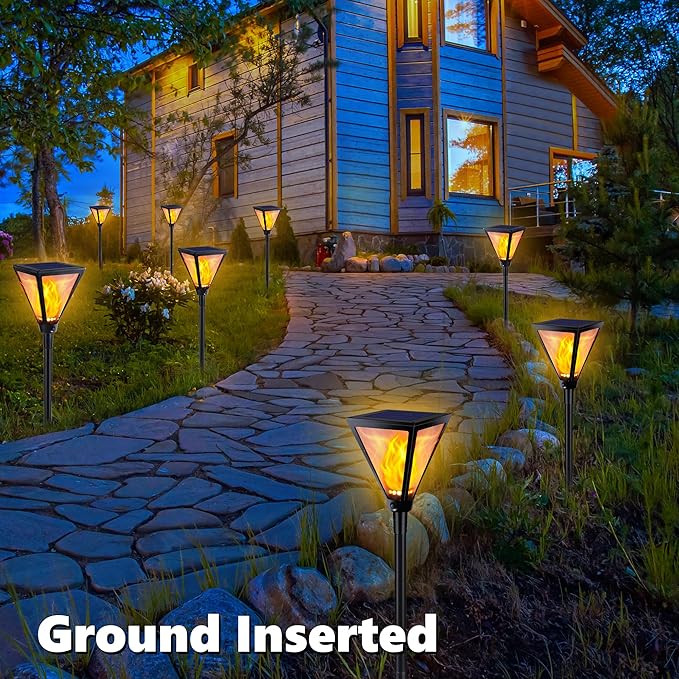 Toodour Solar Flame Lights Outdoor, 2 Pack 94 LED Larger Solar Torch Lights with Flickering Flame, Waterproof Solar Powered Outdoor Lights Landscape Decorative Lighting for Yard Garden Outdoor Decor