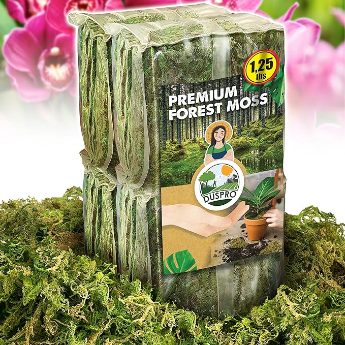 DUSPRO Big Bag Dried Forest Moss for Plant Propagation Sphagnum Moss Bulk for Orchid Repotting Mix Organic Soil Medium Bale Premium Hand Selected 16 QRT
