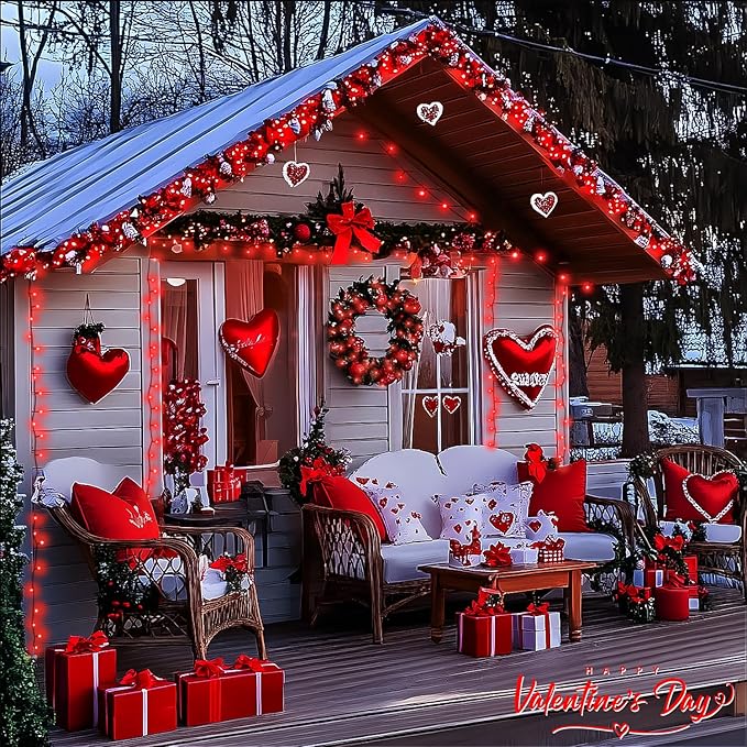 JMEXSUSS 500 LED Red Christmas Lights Outdoor, 173ft 8 Modes Christmas String Lights Plug in, Waterproof Red LED Lights for Indoor Tree Party Bedroom Xmas Halloween Decor