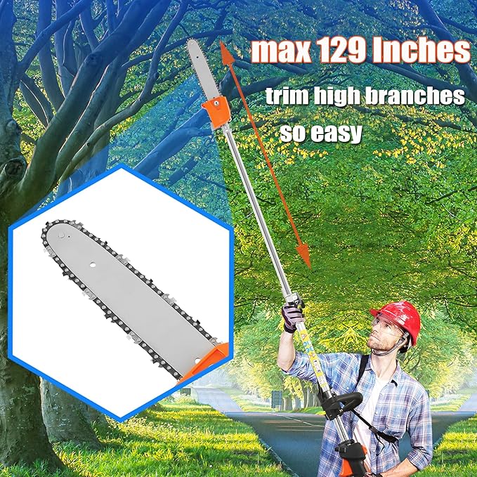 Samger 52cc 2 Cycle Gas Hedge Trimmer, 5 in 1 Garden Hedge Trimmer Combo, Gas Powered Trimmer with Extension Pole, Multifunctional Garden Trimming Tools