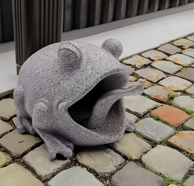 Frog Statues Gutter Downspout Extension Statues Garden Decoration,Animal Resin Statue Outdoor Decor,Downspout Diverter,Decorative Gutter Extension,3"×4" Downspout Extender Diverter Splash Block（Grey）