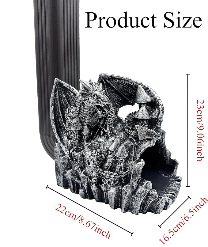 Dragon Sculpture 3"x4" Gutter Downspout Decoration, Outdoor Decor, Garden Animal Statue Ornament, Gutter Downspout Diverter Rain, Splash Block, Gutter Extender, Decorative Gutter Extension