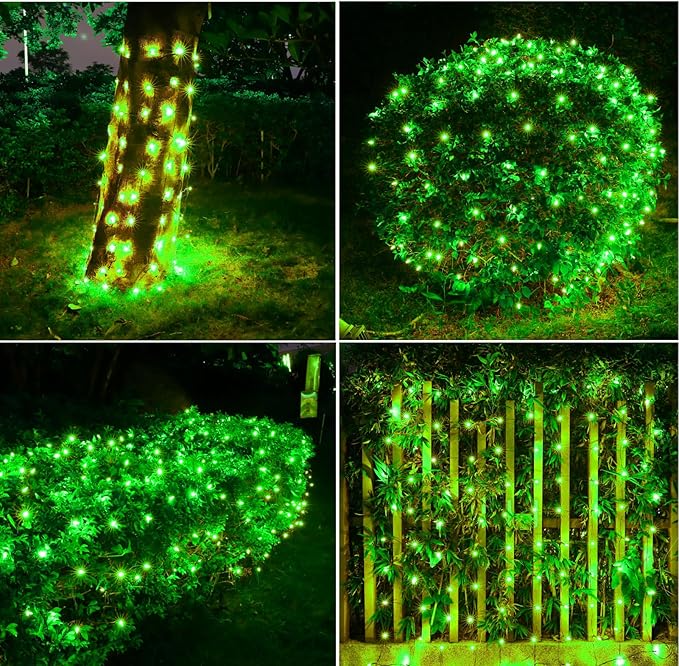 LED Christmas Net Lights for Bushes Outdoor,100 LED 5ftx5ft Waterproof 8 Modes Connectable Mesh Lights for Bushes,Garden,Yard,Trunk,Outdoor Christmas Decorations